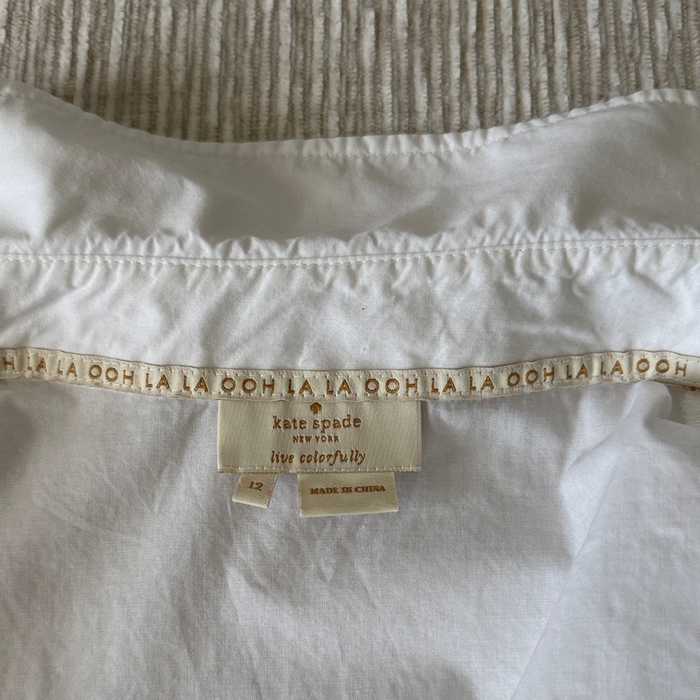 Kate Spade White Ruffle Blouse - Picture 2 of 4
